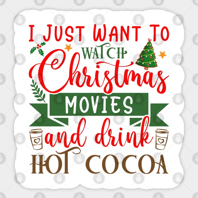 Hot Cocoa and Christmas Movies Sticker by MZeeDesigns